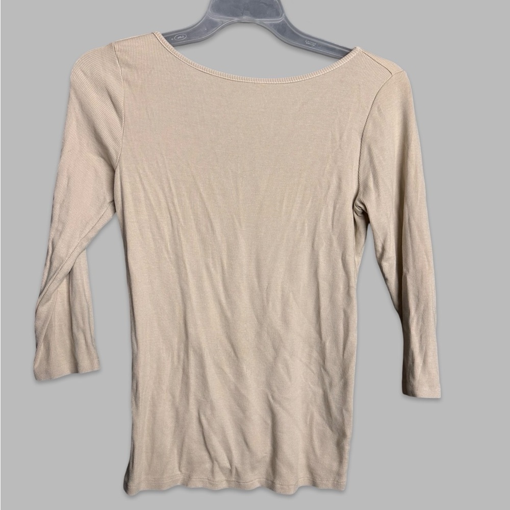 Stateside Ribbed Micromodel & Supima Scoop Back 3/4 Sleeve Tee Medium